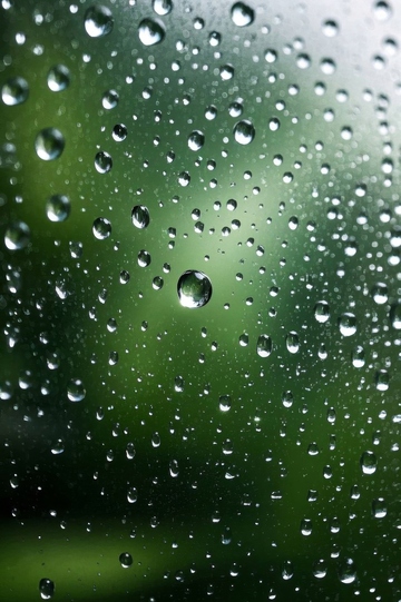 玻璃上的雨滴特写