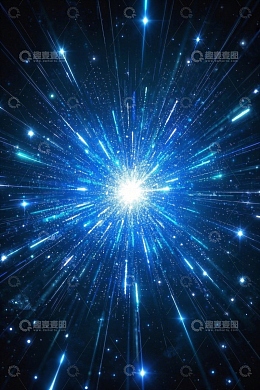 蓝色发光星空放射特效