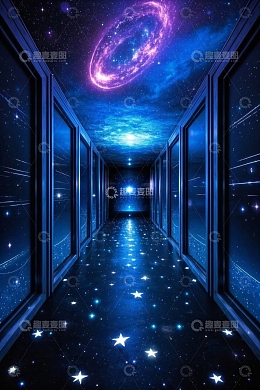 星空主题走廊场景素材