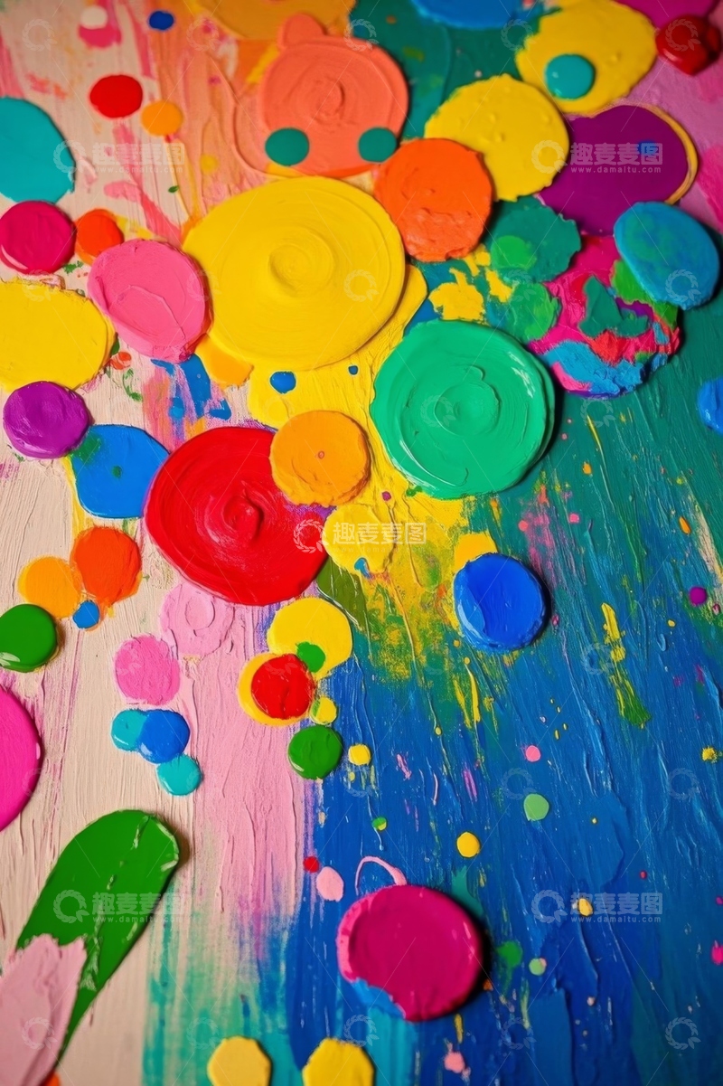 高清大图下载【趣麦麦图】多彩颜料涂抹画面