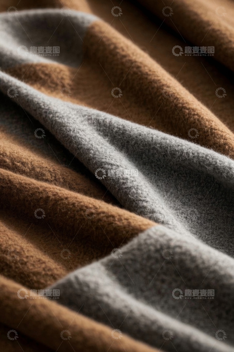 高清大图下载【趣麦麦图】棕色灰色相间柔软织物纹理