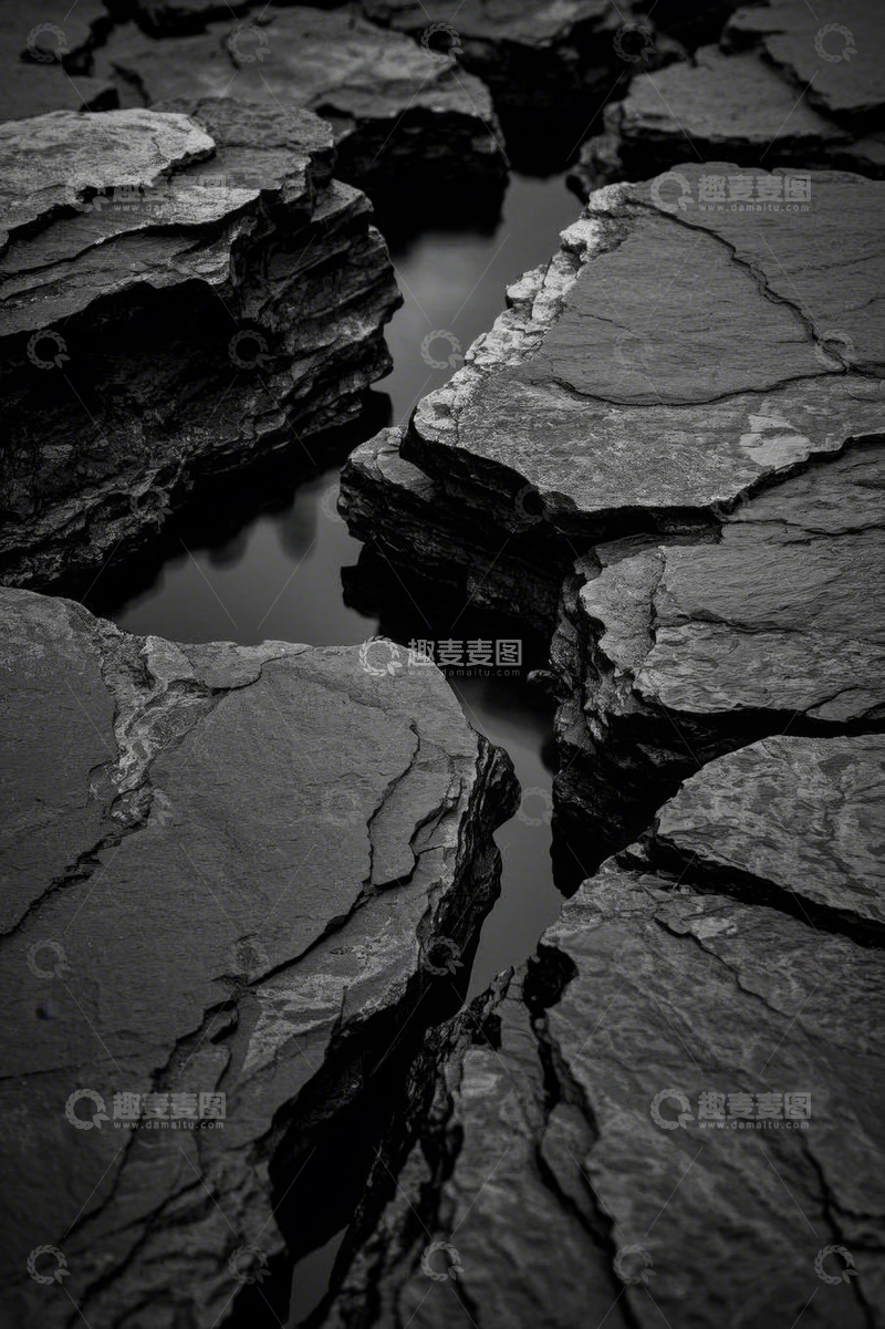 高清大图下载【趣麦麦图】户外岩石缝隙积水特写