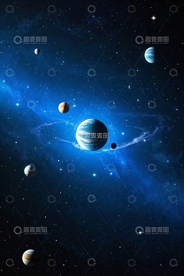 太空中行星与星云景象