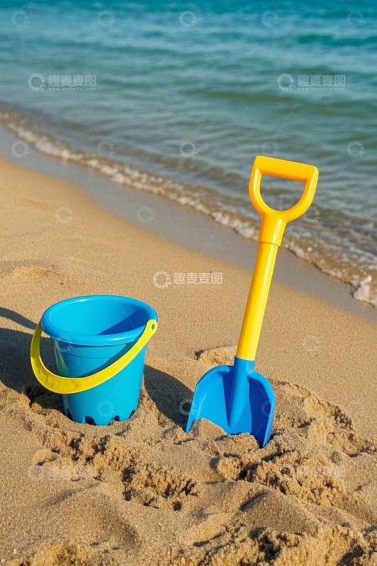 海滩上的儿童沙滩玩具