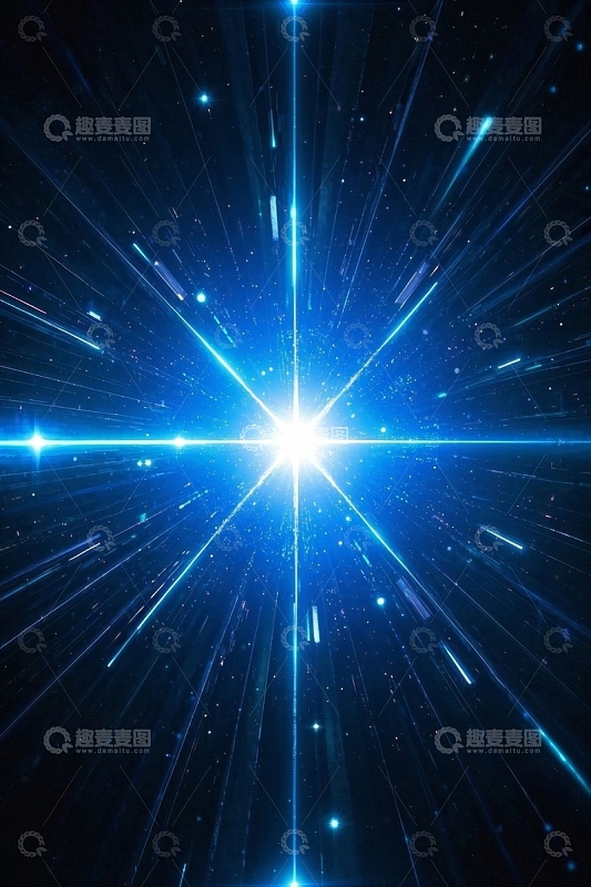 蓝色发光抽象星空背景