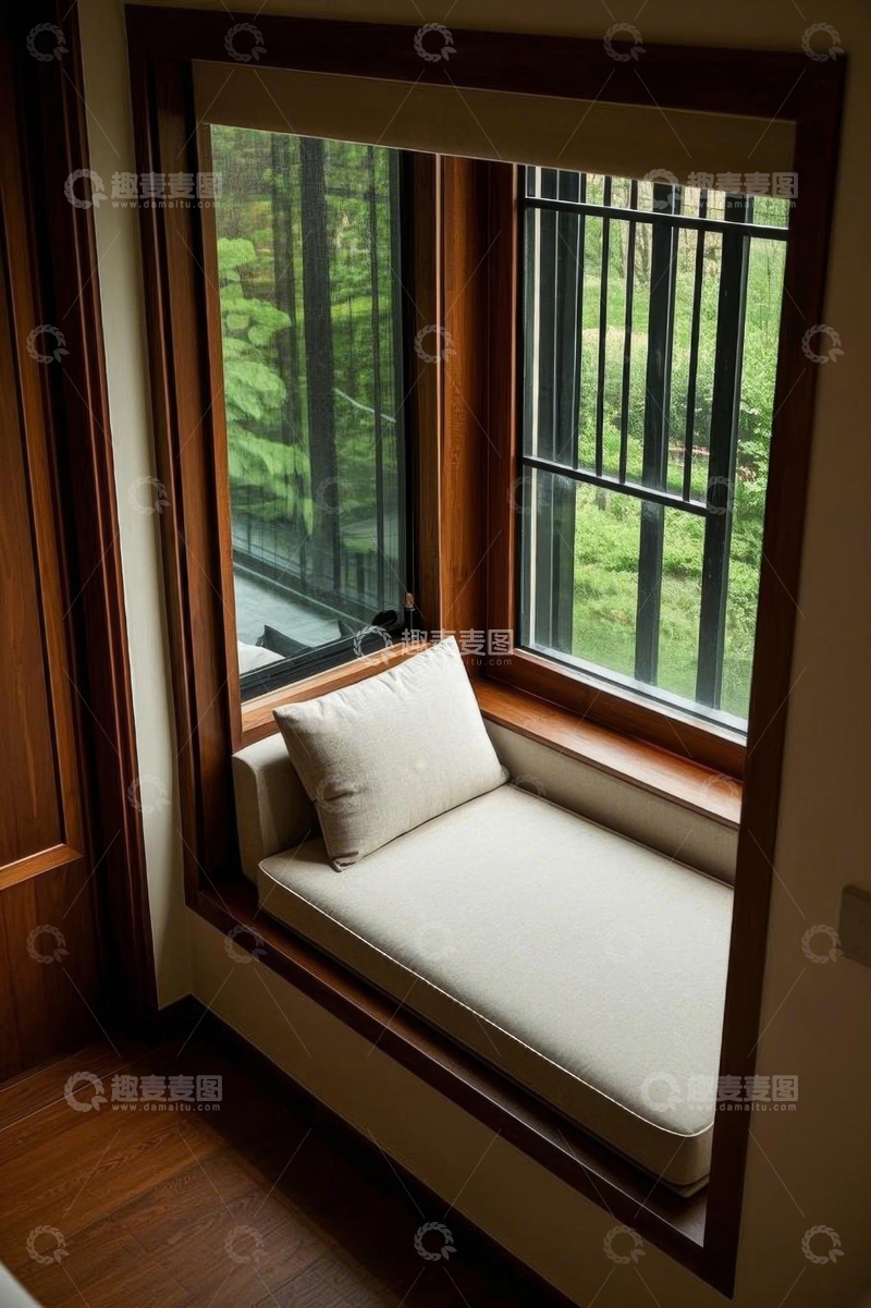 高清大图下载【趣麦麦图】室内窗边沙发观景休憩空间