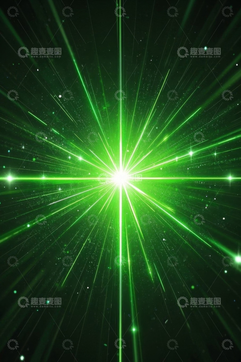 高清大图下载【趣麦麦图】绿色光芒放射背景