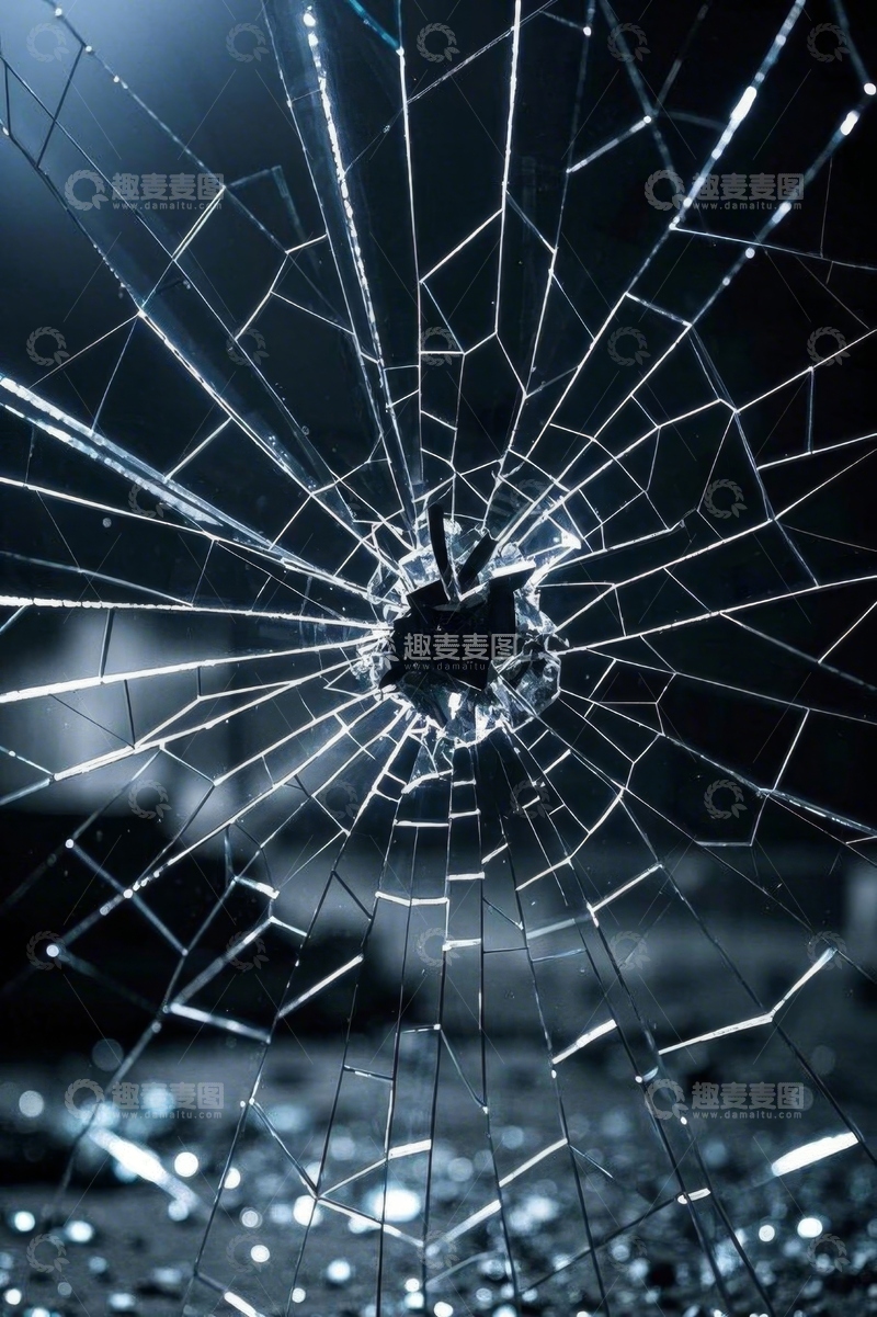 高清大图下载【趣麦麦图】破碎玻璃特写素材