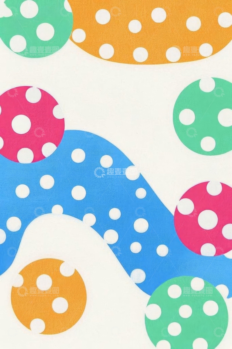 高清大图下载【趣麦麦图】多彩波点图案背景