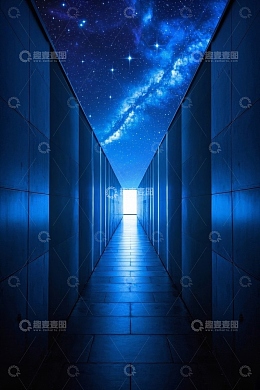 星空主题走廊通道素材