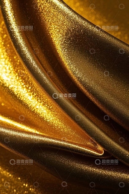 金色绸缎布料纹理特写