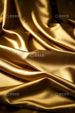 金色丝绸织物纹理特写