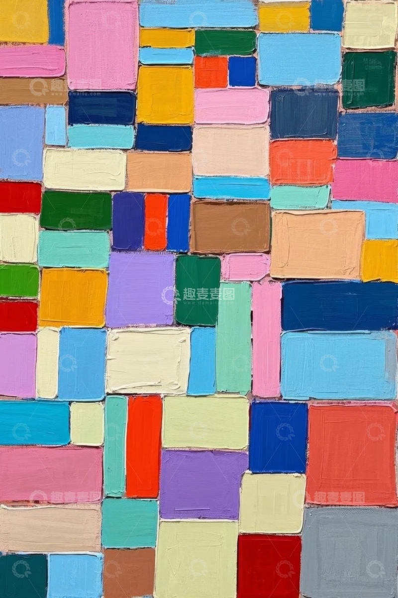 高清大图下载【趣麦麦图】彩色方块抽象艺术背景