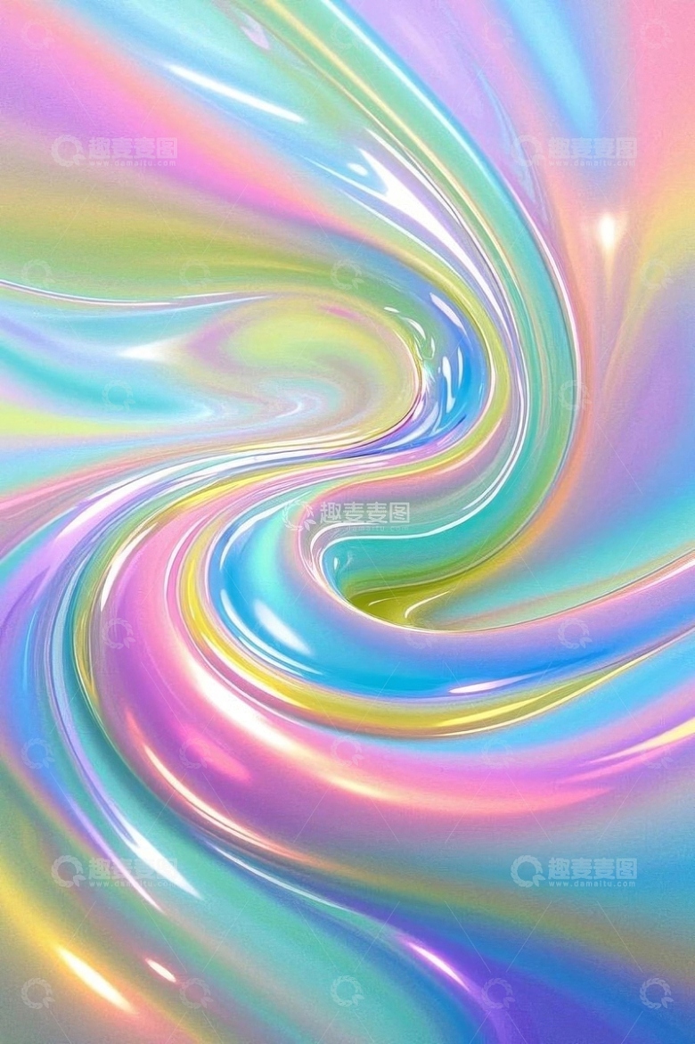 梦幻多彩抽象流体背景