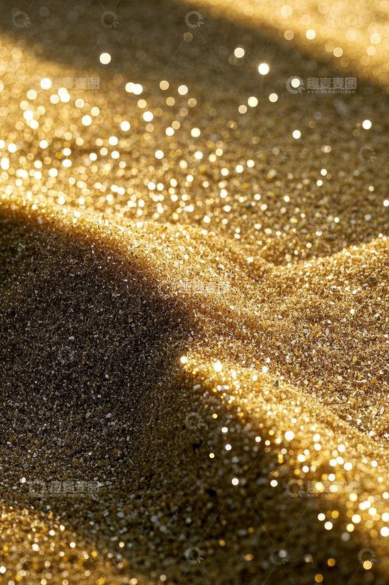 高清大图下载【趣麦麦图】金色闪亮沙粒特写