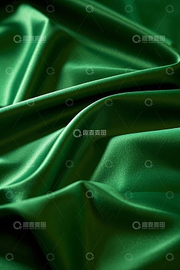绿色丝绸布料纹理特写