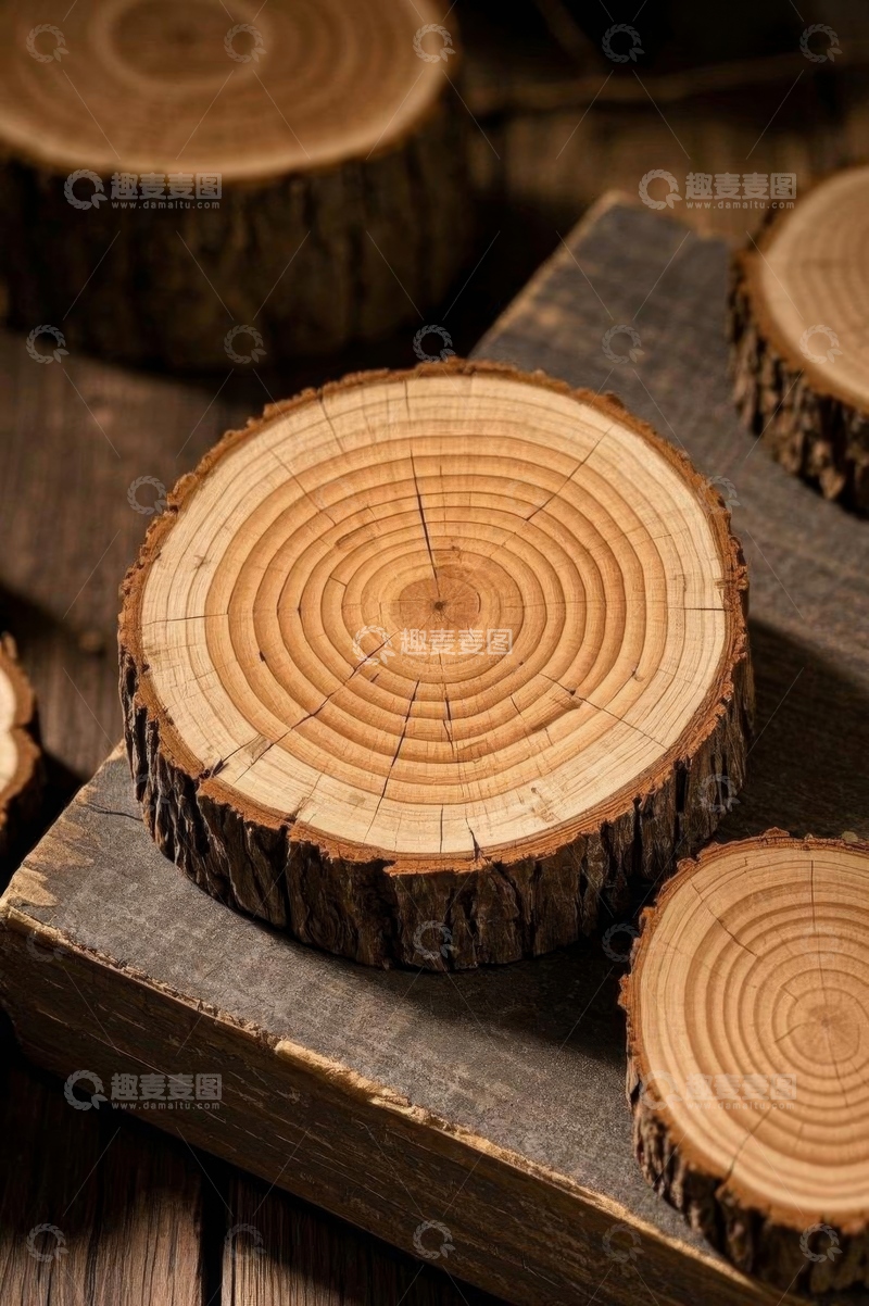 高清大图下载【趣麦麦图】木片年轮纹理特写素材