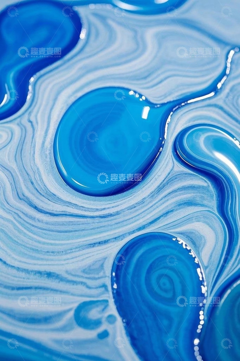 蓝色液体纹理艺术效果