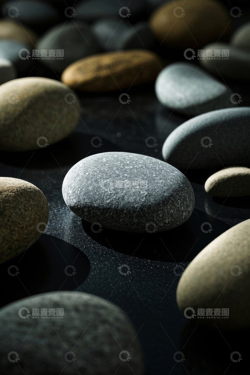 高清大图下载【趣麦麦图】多色鹅卵石特写