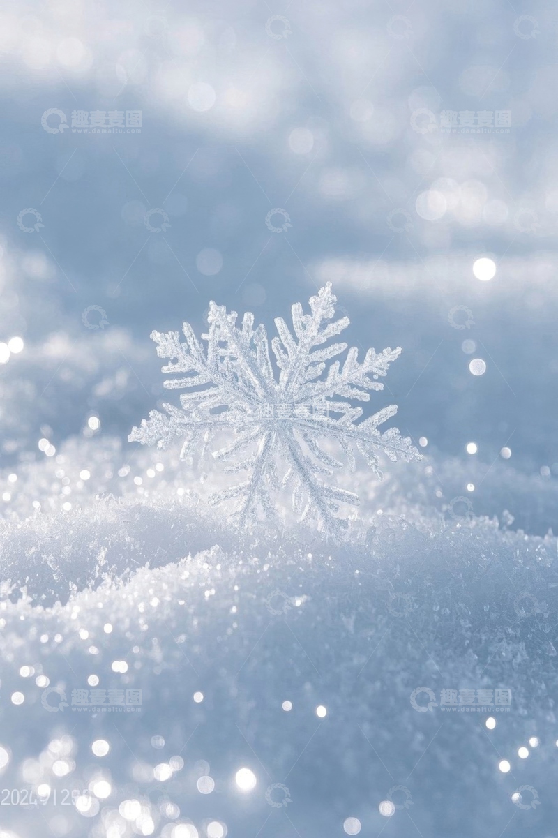 高清大图下载【趣麦麦图】微距雪花特写