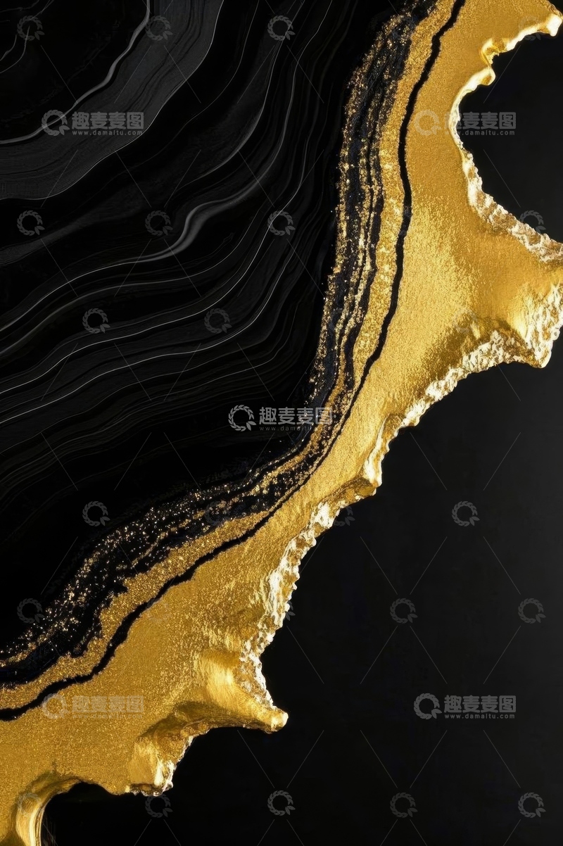 高清大图下载【趣麦麦图】黑金纹理艺术背景素材