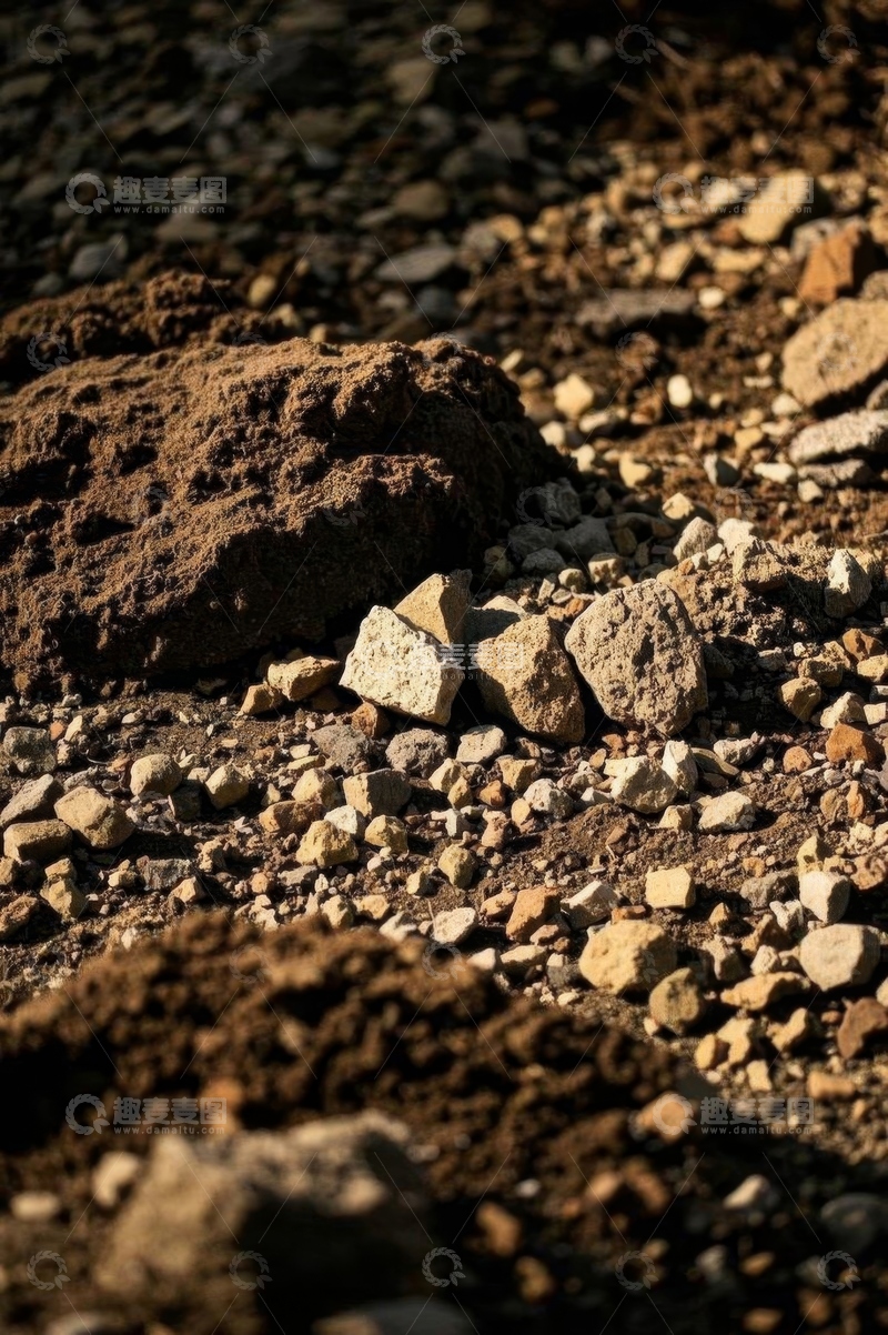 高清大图下载【趣麦麦图】户外地面上的岩石与碎石