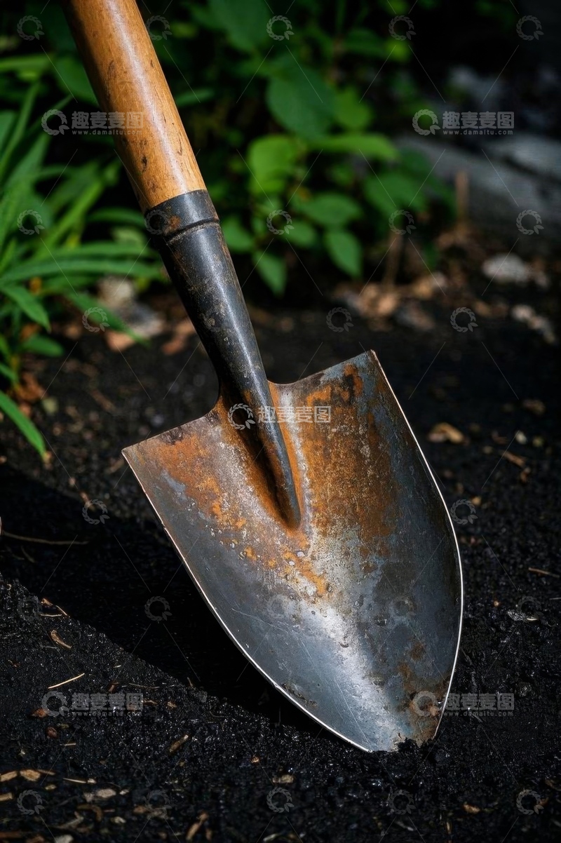高清大图下载【趣麦麦图】花园中的园艺铁铲