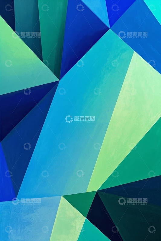蓝绿几何抽象背景图案