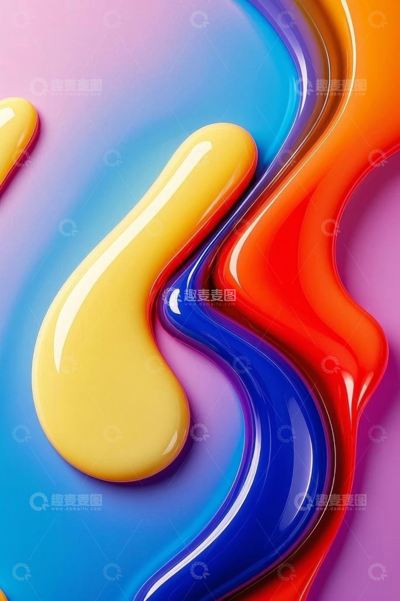 高清大图下载【趣麦麦图】多彩流体艺术抽象背景