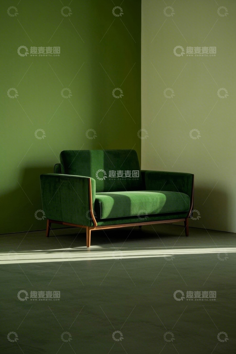 高清大图下载【趣麦麦图】绿色沙发室内场景