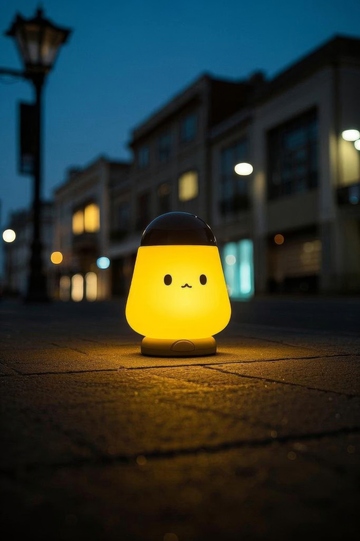 街道上的卡通造型发光小夜灯
