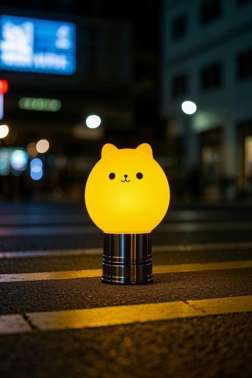街头可爱猫形发光小夜灯