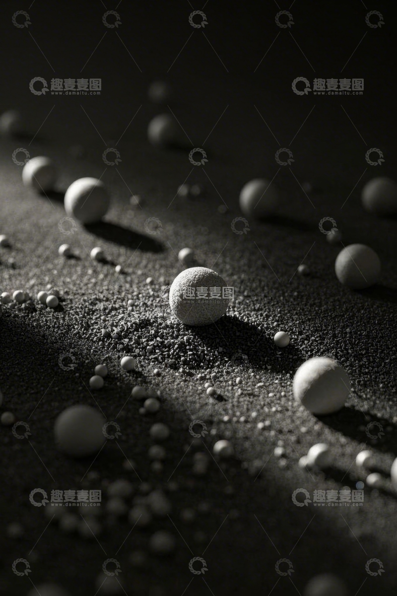 高清大图下载【趣麦麦图】黑白质感球体微距画面