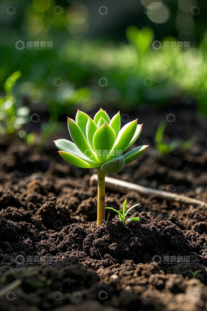 高清大图下载【趣麦麦图】绿色多肉植物特写