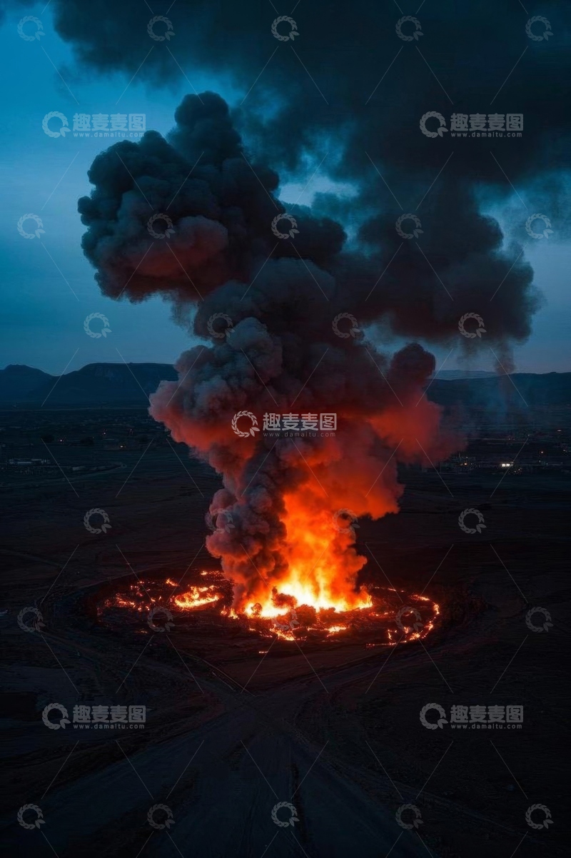 高清大图下载【趣麦麦图】火山喷发全景