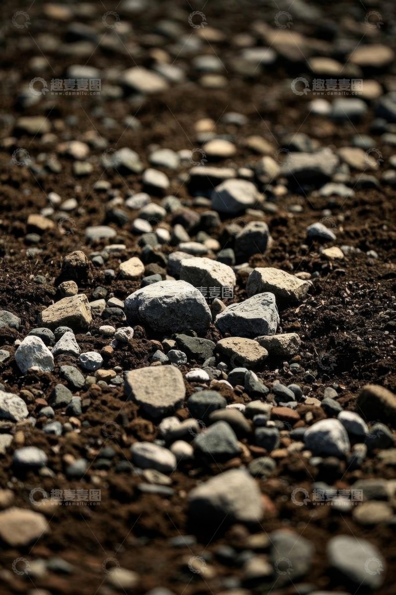 高清大图下载【趣麦麦图】地面上散落的碎石特写