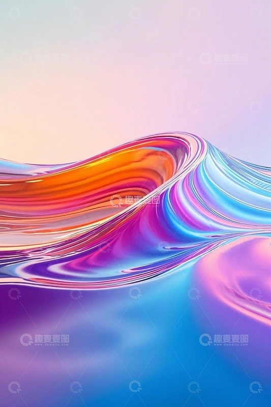 彩色流体波浪抽象背景