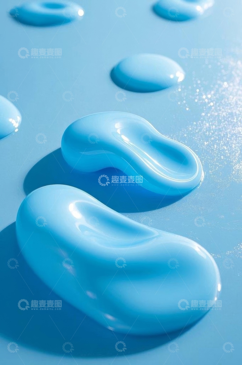 高清大图下载【趣麦麦图】蓝色液体化妆品微距特写