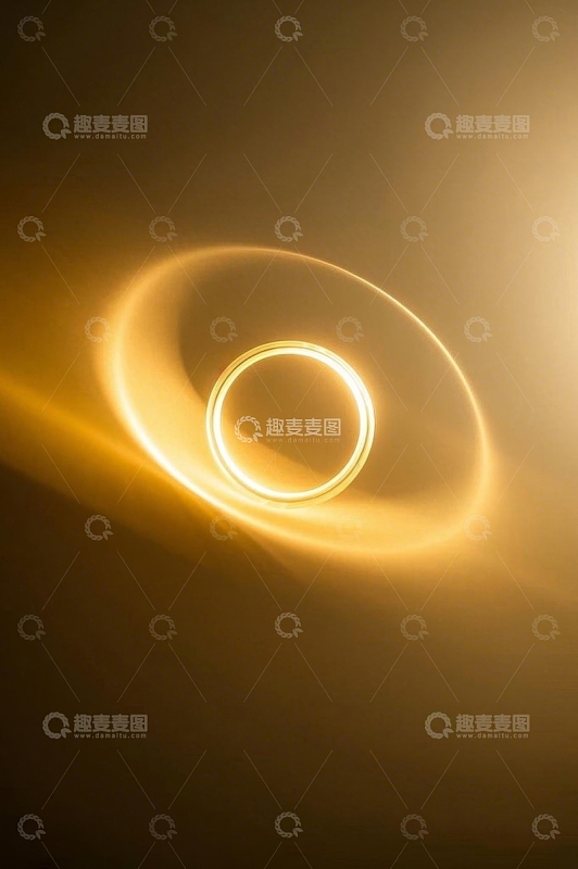 金色发光圆环抽象背景素材