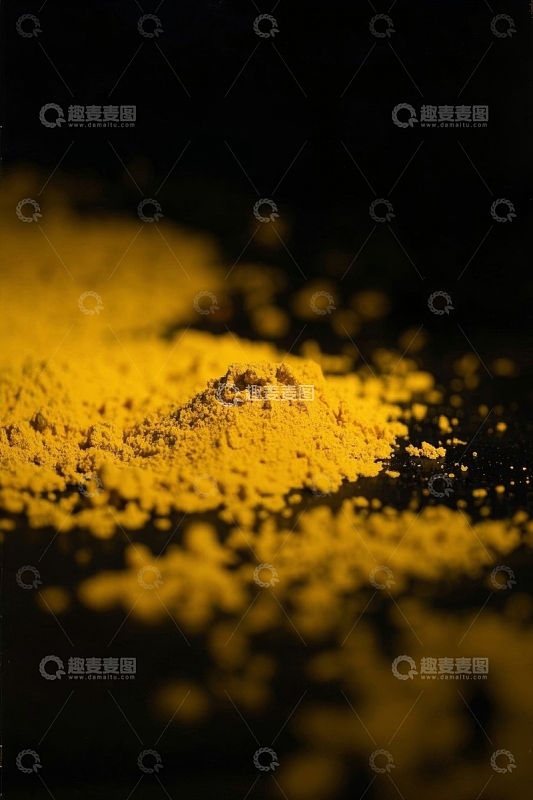 黄色粉末特写素材