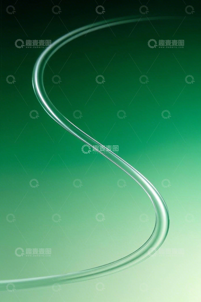 高清大图下载【趣麦麦图】绿色背景抽象曲线图案