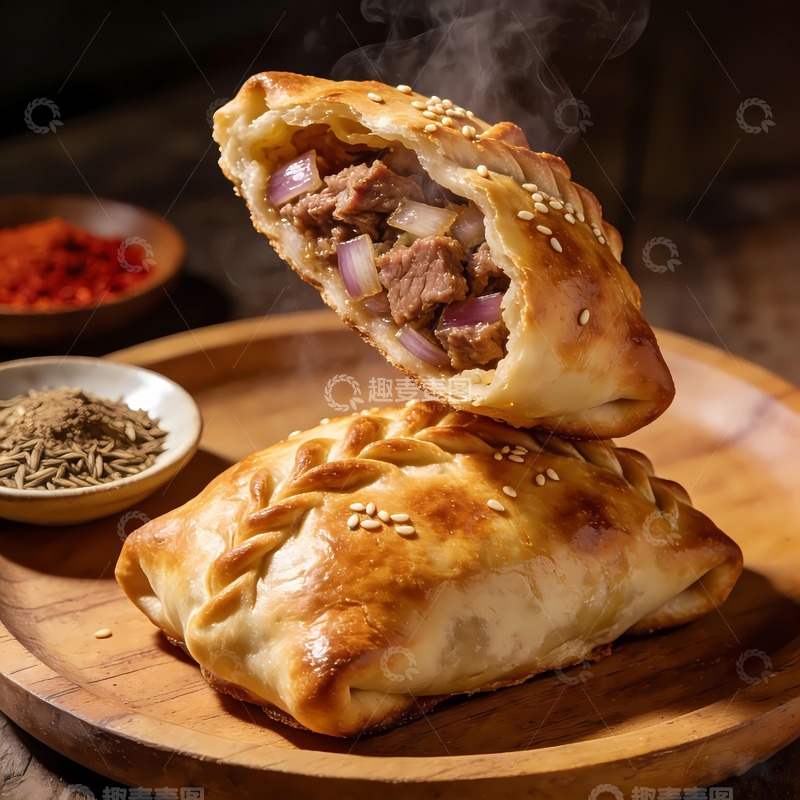高清大图下载【趣麦麦图】新疆美食烤包子