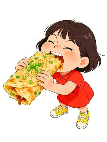 一个女吃货吃煎饼果子