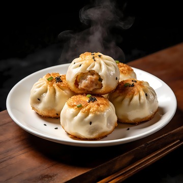 水煎包美食图片