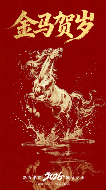 卡通简约马年海报