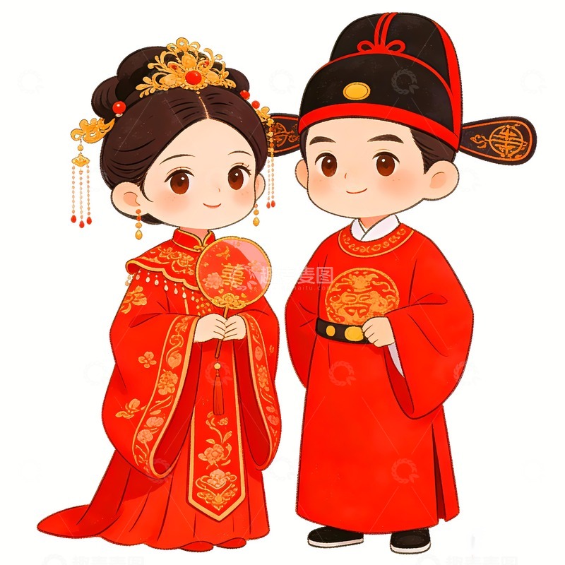 高清大图下载【趣麦麦图】一对结婚的新郎新娘