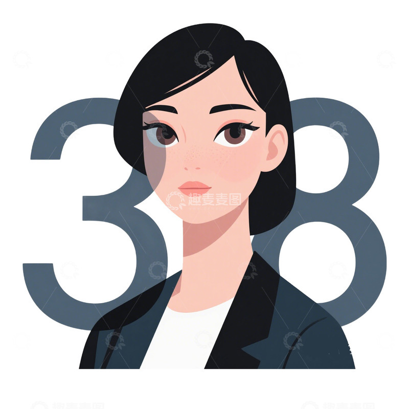 高清大图下载【趣麦麦图】妇女节艺术字38数字免抠元素