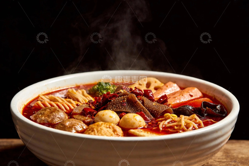 高清大图下载【趣麦麦图】香辣毛肚麻辣烫美食摄影