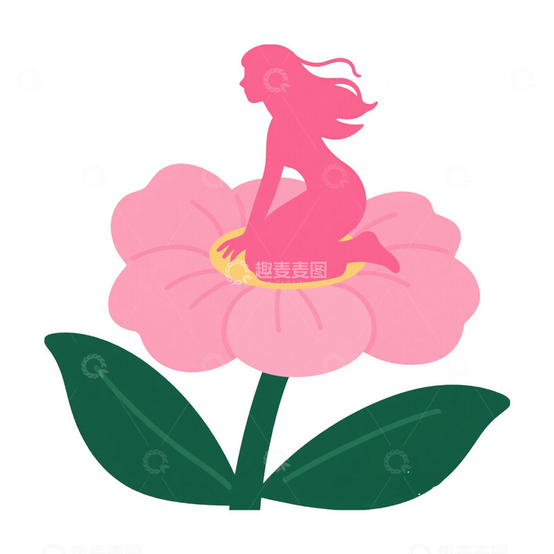 高清大图下载【趣麦麦图】三八妇女节彩色剪影免抠元素