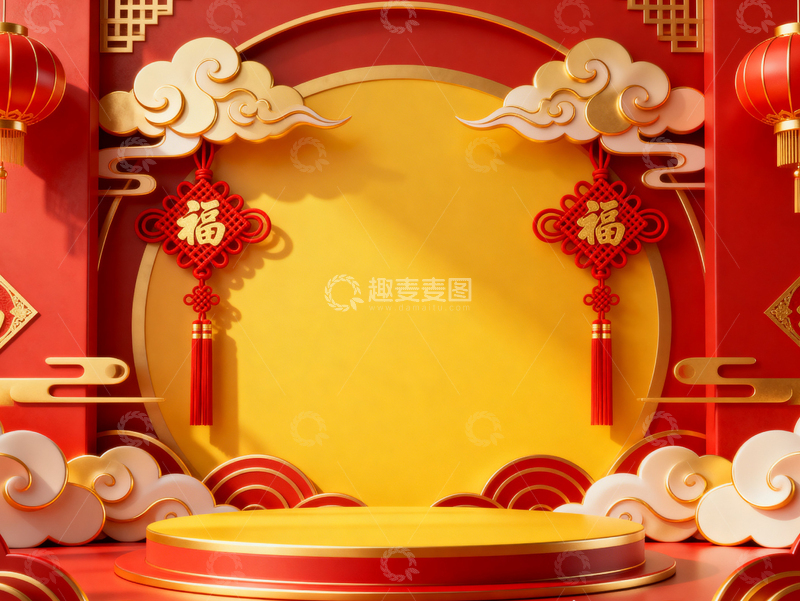 高清大图下载【趣麦麦图】新年元旦春节背景_普屏087